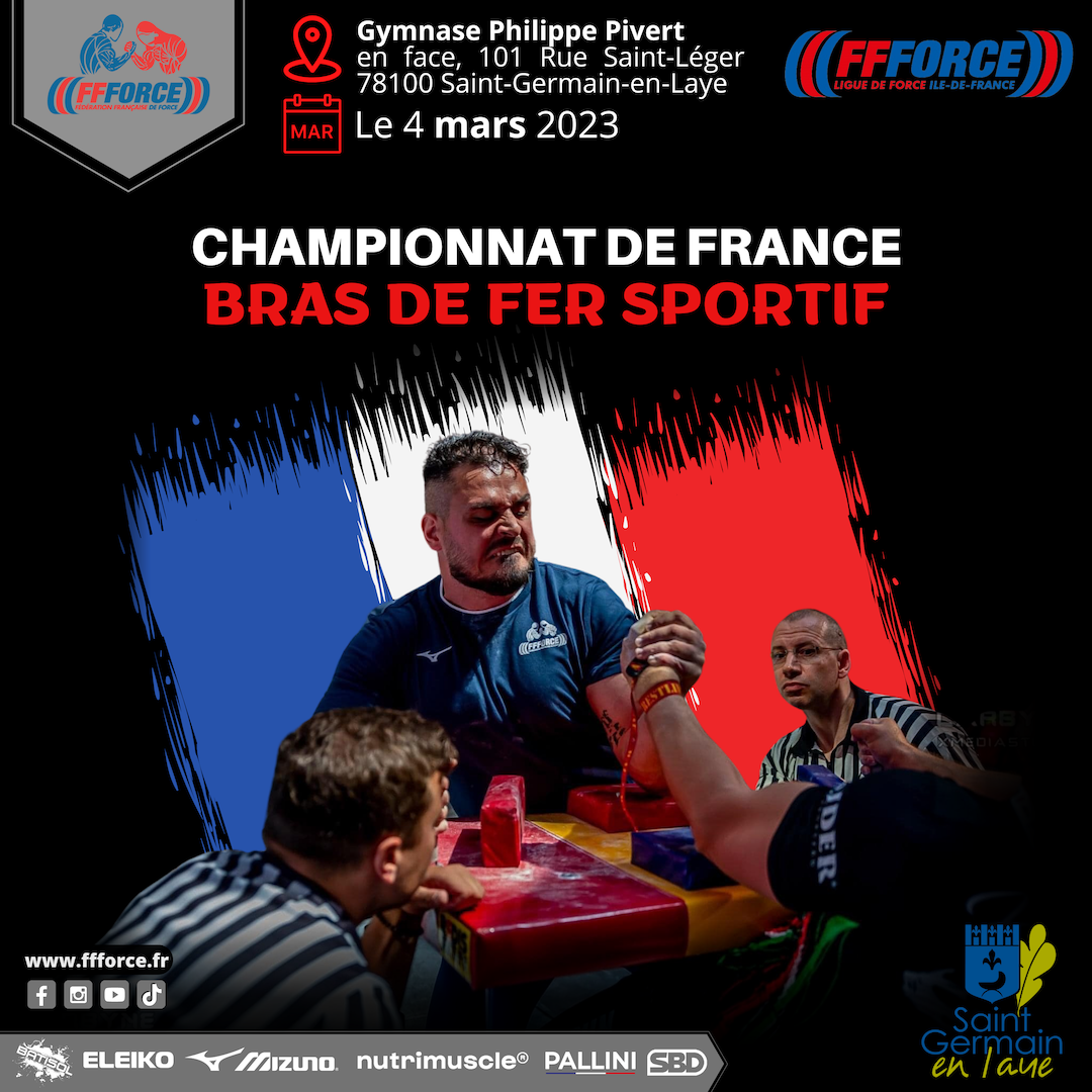 Le Championnat de France de Bras de Fer Sportif aura lieu le 4 mars 2023 à  Saint-Germain-en-Laye !
